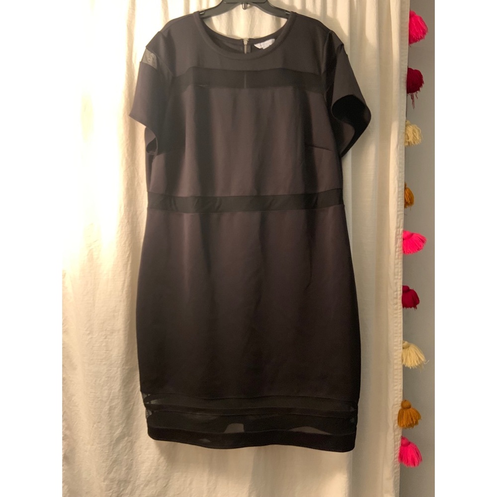 Ashley Nell Tipton bodycon black dress with mesh